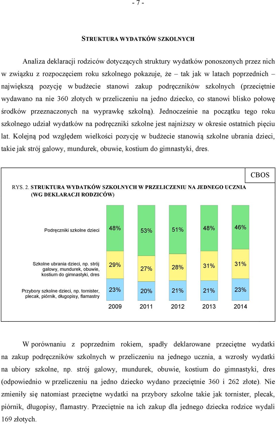 wyprawkę szkolną). Jednocześnie na początku tego roku szkolnego udział wydatków na podręczniki szkolne jest najniższy w okresie ostatnich pięciu lat.