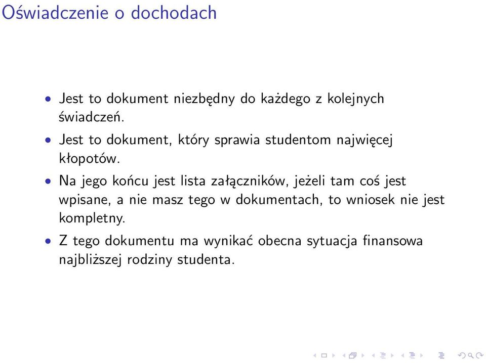 Na jego końcu jest lista załączników, jeżeli tam coś jest wpisane, a nie masz tego w