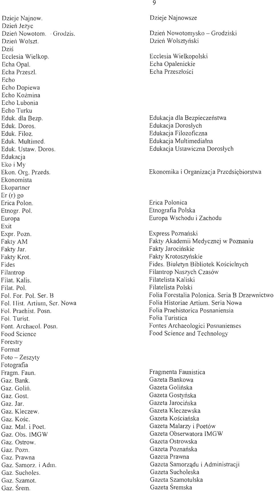 Fides Filantrop Filat. Kalis. Filat. Pol. Fol. For. Pol. Ser. B Fol. Hist. Artium, Ser. Nowa Fol. Praehist. Posn. Fol. Turist. Fant. Archaeol. Posn. Food Science ForestJ y Format F oto - Zeszyty Fotografia f-ragm.