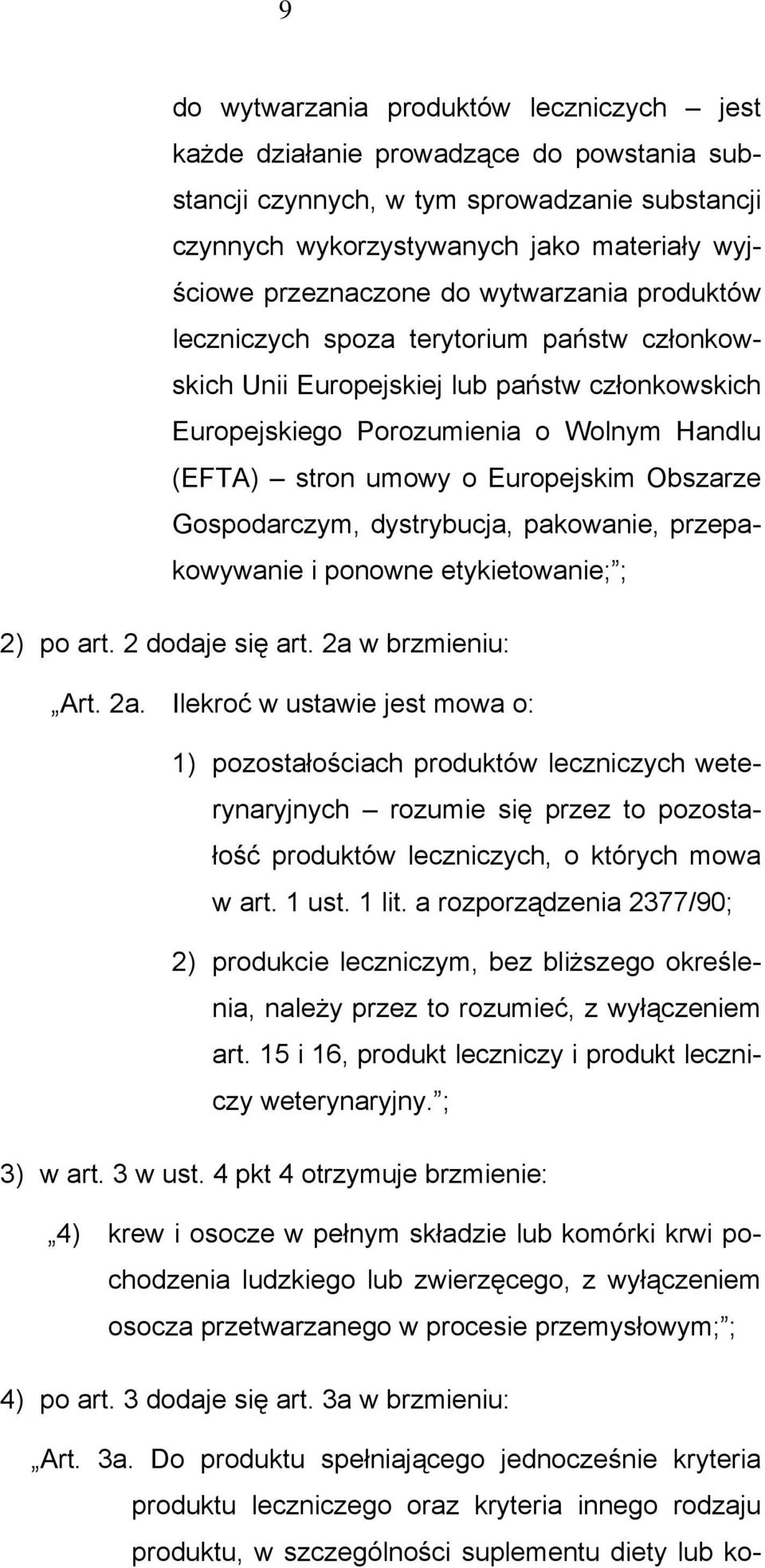 Obszarze Gospodarczym, dystrybucja, pakowanie, przepakowywanie i ponowne etykietowanie; ; 2) po art. 2 dodaje się art. 2a 