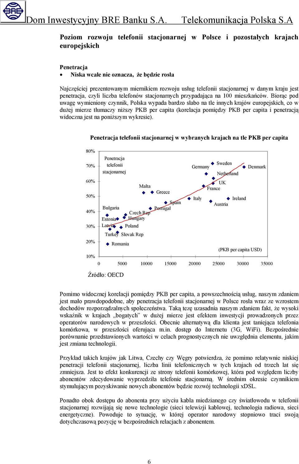 Biorąc pod uwagę wymieniony czynnik, Polska wypada bardzo słabo na tle innych krajów europejskich, co w dużej mierze tłumaczy niższy PKB per capita (korelacja pomiędzy PKB per capita i penetracją