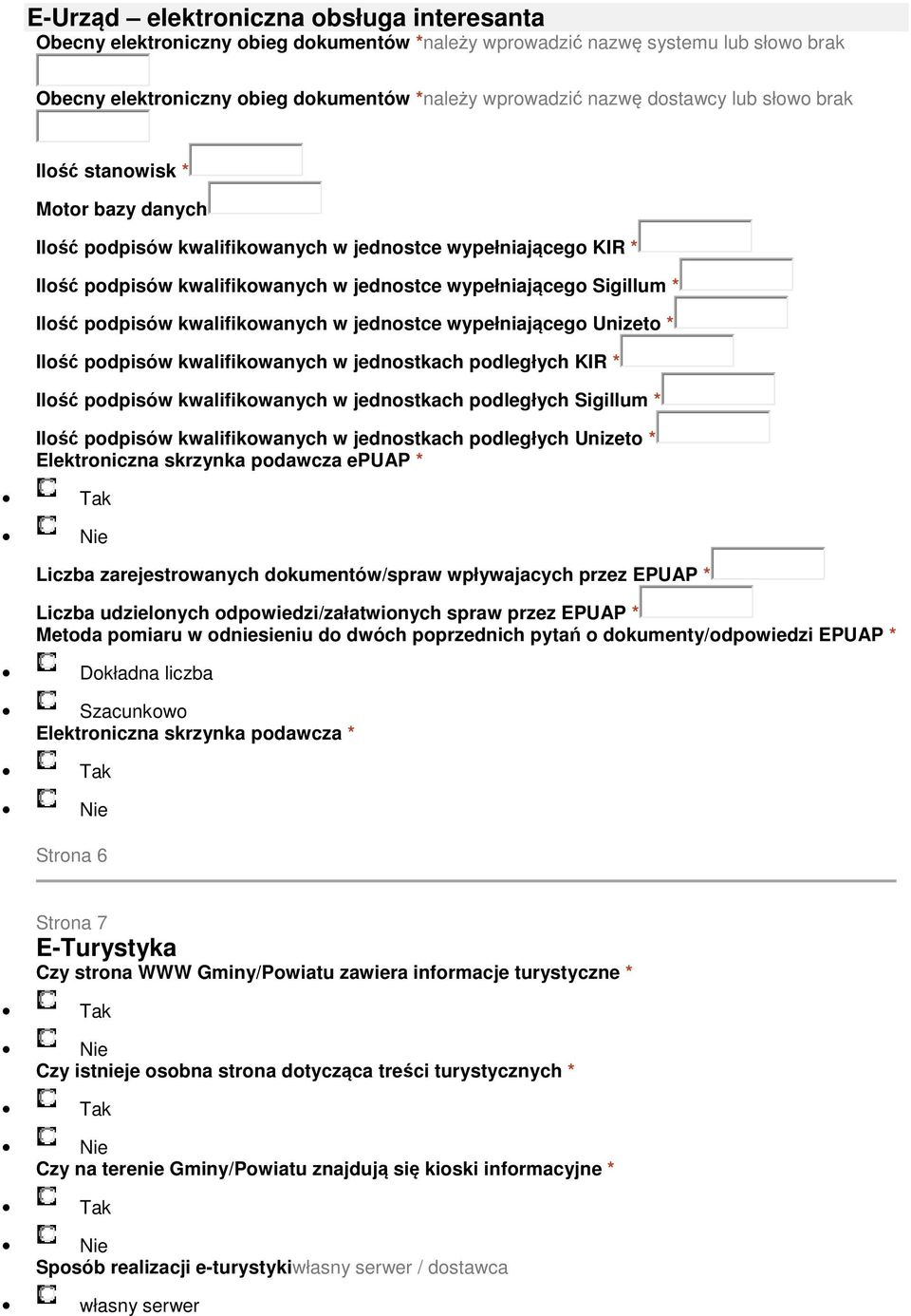 kwalifikowanych w jednostce wypełniającego Unizeto * Ilość podpisów kwalifikowanych w jednostkach podległych KIR * Ilość podpisów kwalifikowanych w jednostkach podległych Sigillum * Ilość podpisów