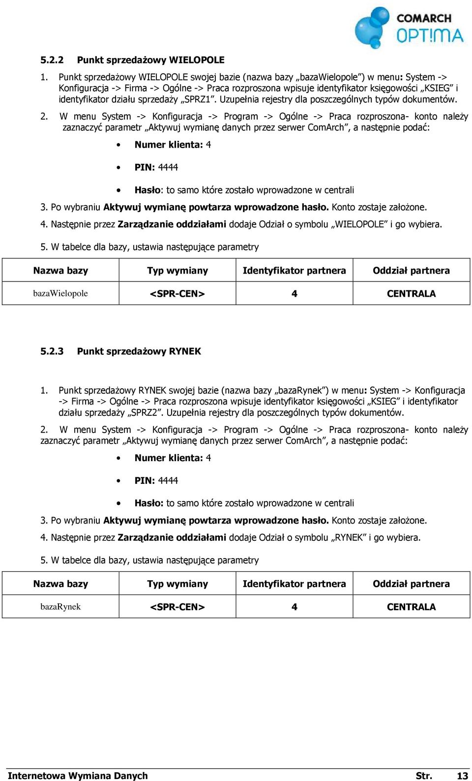 działu sprzedaŝy SPRZ1. Uzupełnia rejestry dla poszczególnych typów dokumentów. 2.