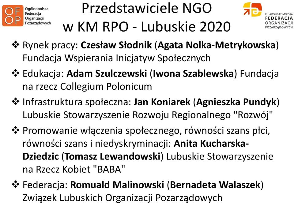 Stowarzyszenie Rozwoju Regionalnego "Rozwój" Promowanie włączenia społecznego, równości szans płci, równości szans i niedyskryminacji: Anita Kucharska-