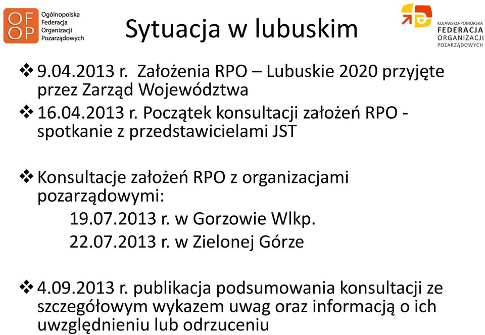 Początek konsultacji założeo RPO - spotkanie z przedstawicielami JST Konsultacje założeo RPO z