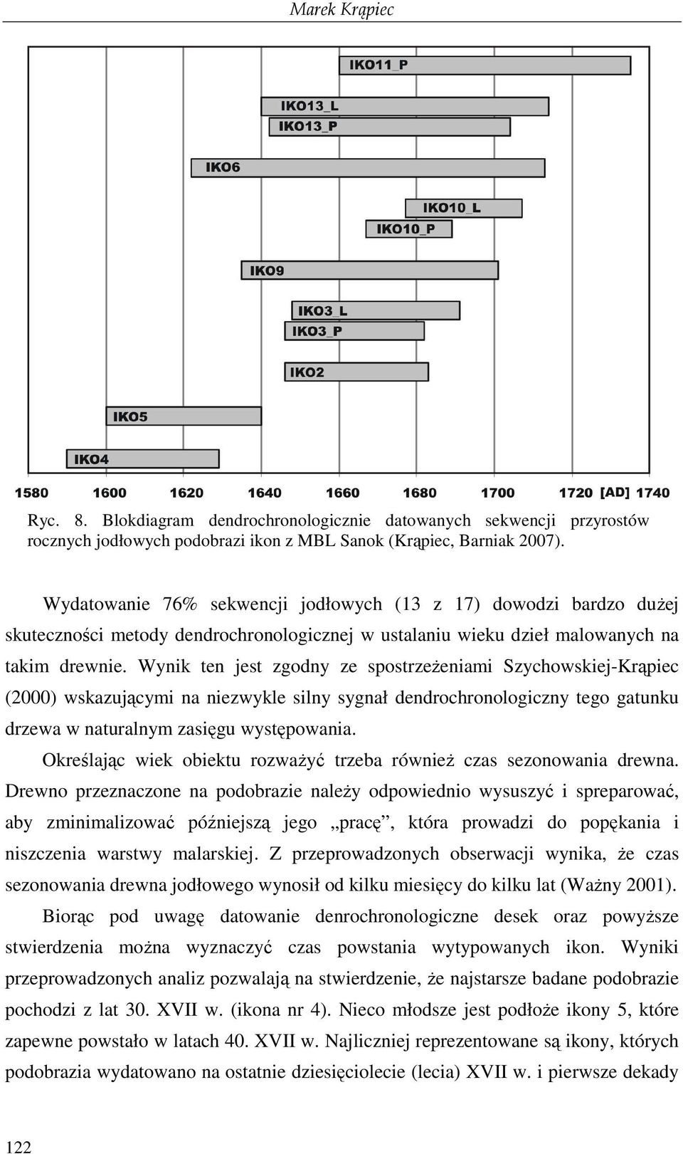 Wynik ten jest zgodny ze spostrzeŝeniami Szychowskiej-Krąpiec (2000) wskazującymi na niezwykle silny sygnał dendrochronologiczny tego gatunku drzewa w naturalnym zasięgu występowania.