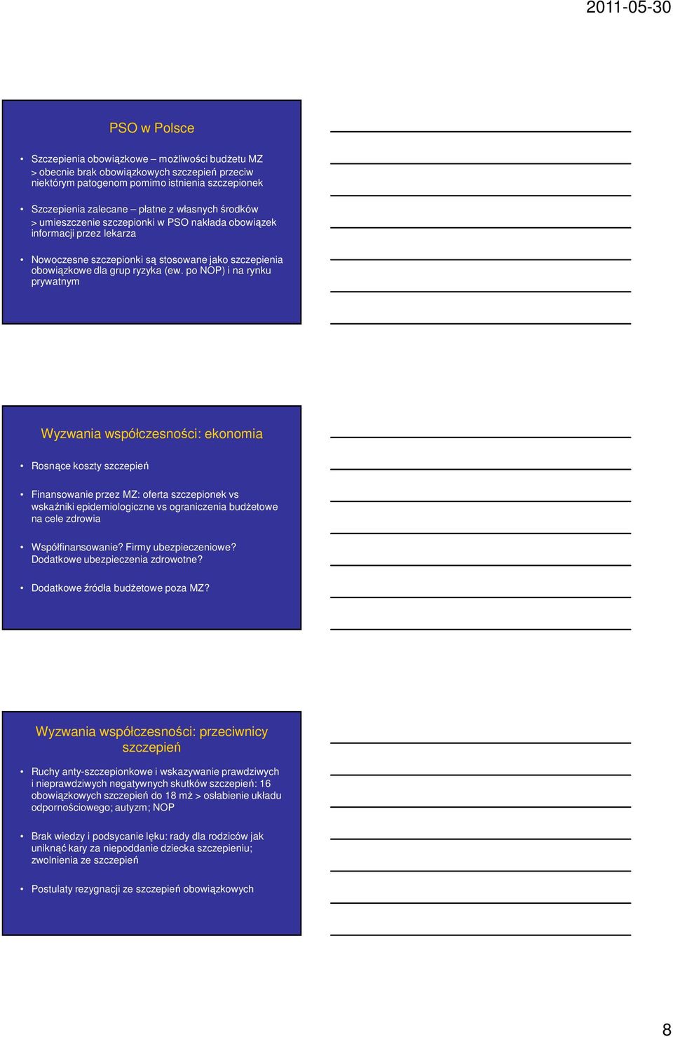 po NOP) i na rynku prywatnym Wyzwania współczesności: ekonomia Rosnące koszty szczepień Finansowanie przez MZ: oferta szczepionek vs wskaźniki epidemiologiczne vs ograniczenia budżetowe na cele