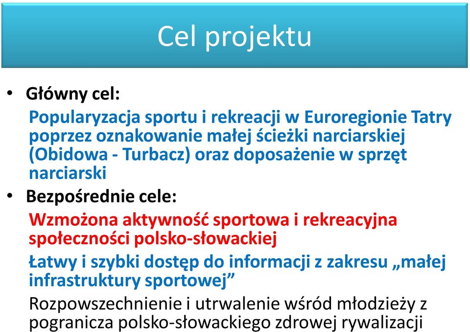 sportowa i rekreacyjna społeczności polsko-słowackiej Łatwy i szybki dostęp do informacji z zakresu małej