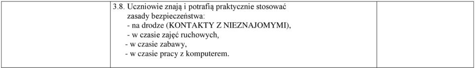 (KONTAKTY Z NIEZNAJOMYMI), - w czasie zajęć