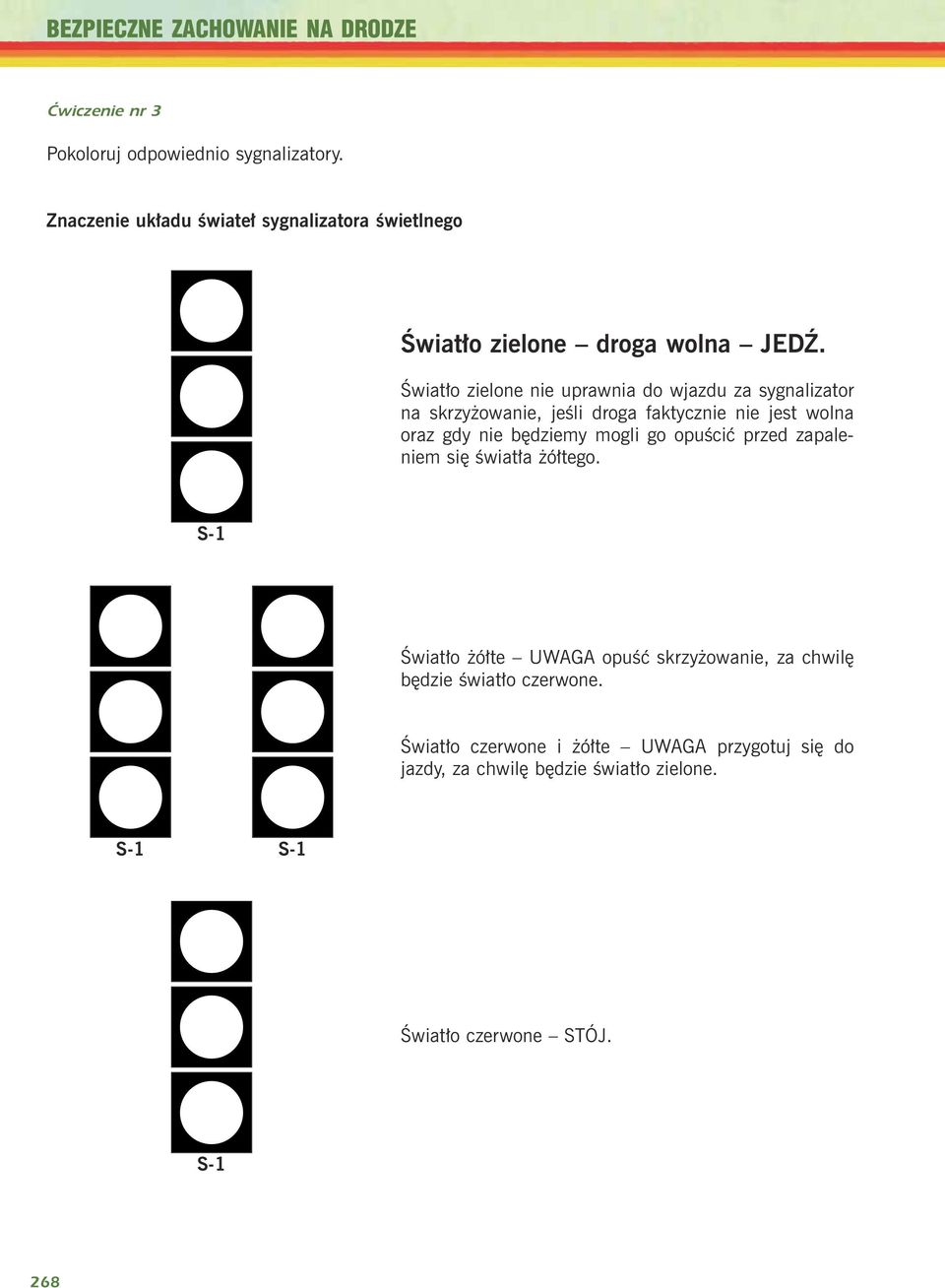 Œwiat³o zielone nie uprawnia do wjazdu za sygnalizator na skrzy owanie, jeœli droga faktycznie nie jest wolna oraz gdy nie bêdziemy mogli