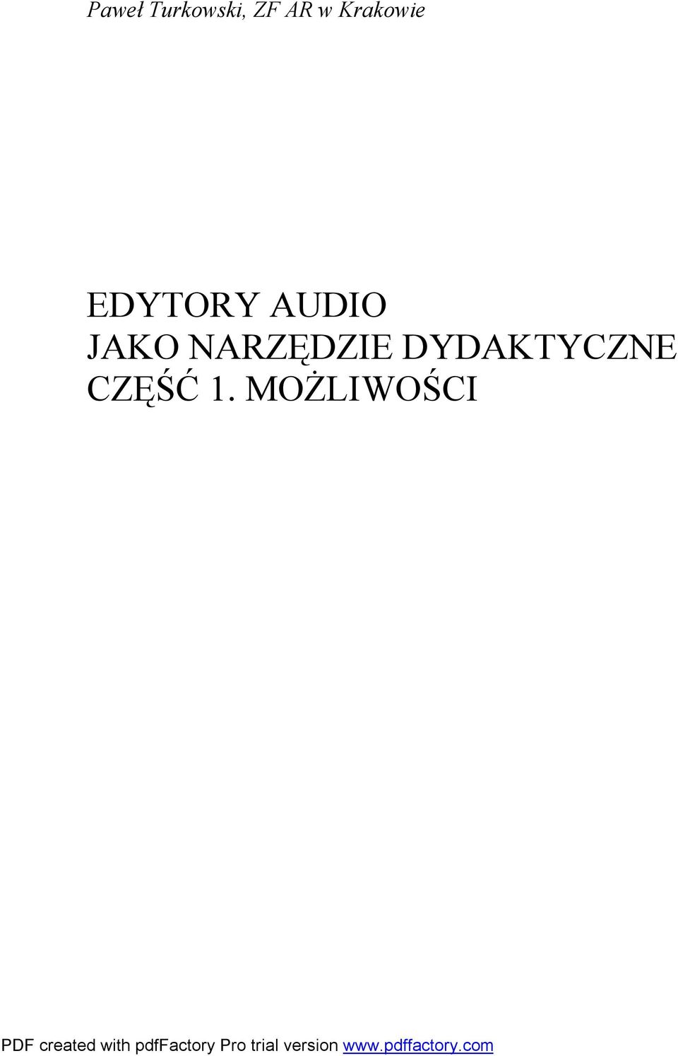 AUDIO JAKO NARZĘDZIE