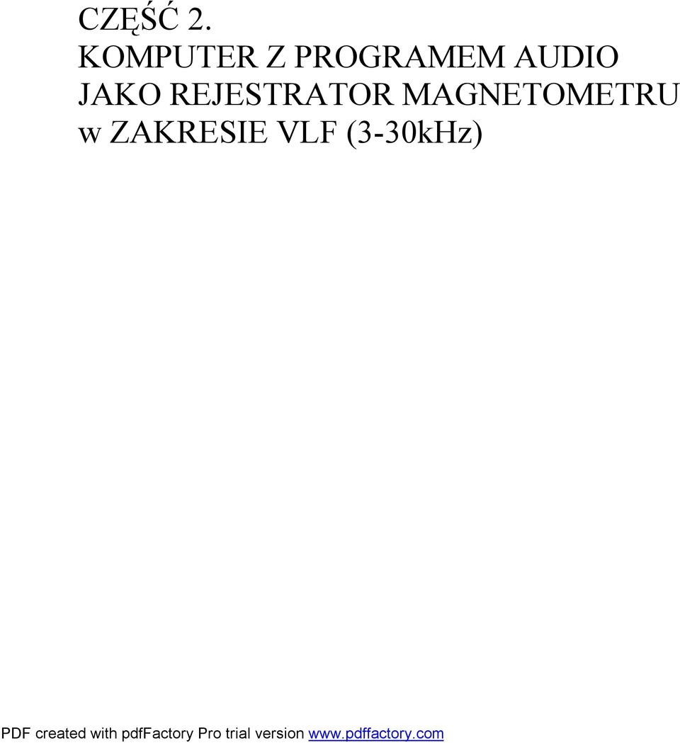 AUDIO JAKO REJESTRATOR