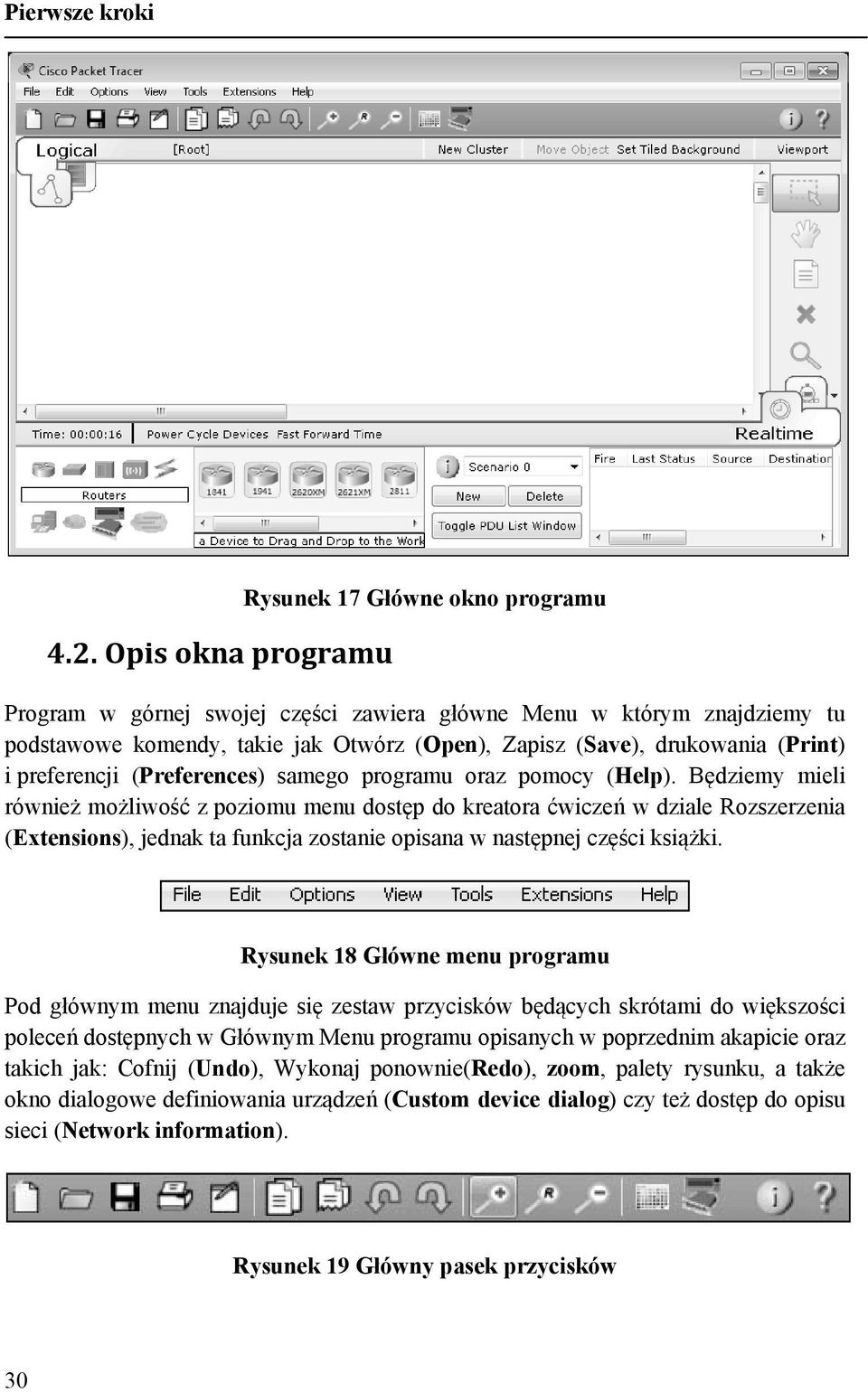Będziemy mieli również możliwość z poziomu menu dostęp do kreatora ćwiczeń w dziale Rozszerzenia (Extensions), jednak ta funkcja zostanie opisana w następnej części książki.