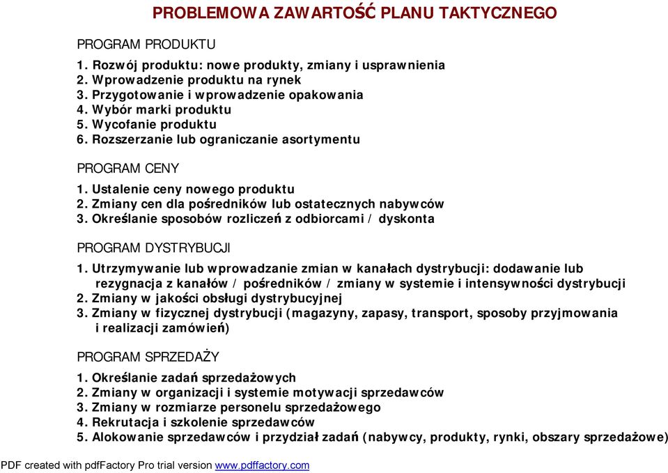 Określanie sposobów rozliczeń z odbiorcami / dyskonta PROGRAM DYSTRYBUCJI 1.