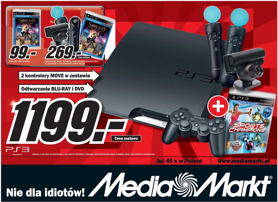 BLU-RAY i DVD KONSOLA DO GIER PLAYSTATION 3 160 GB W ZESTAWIE Z DWOMA