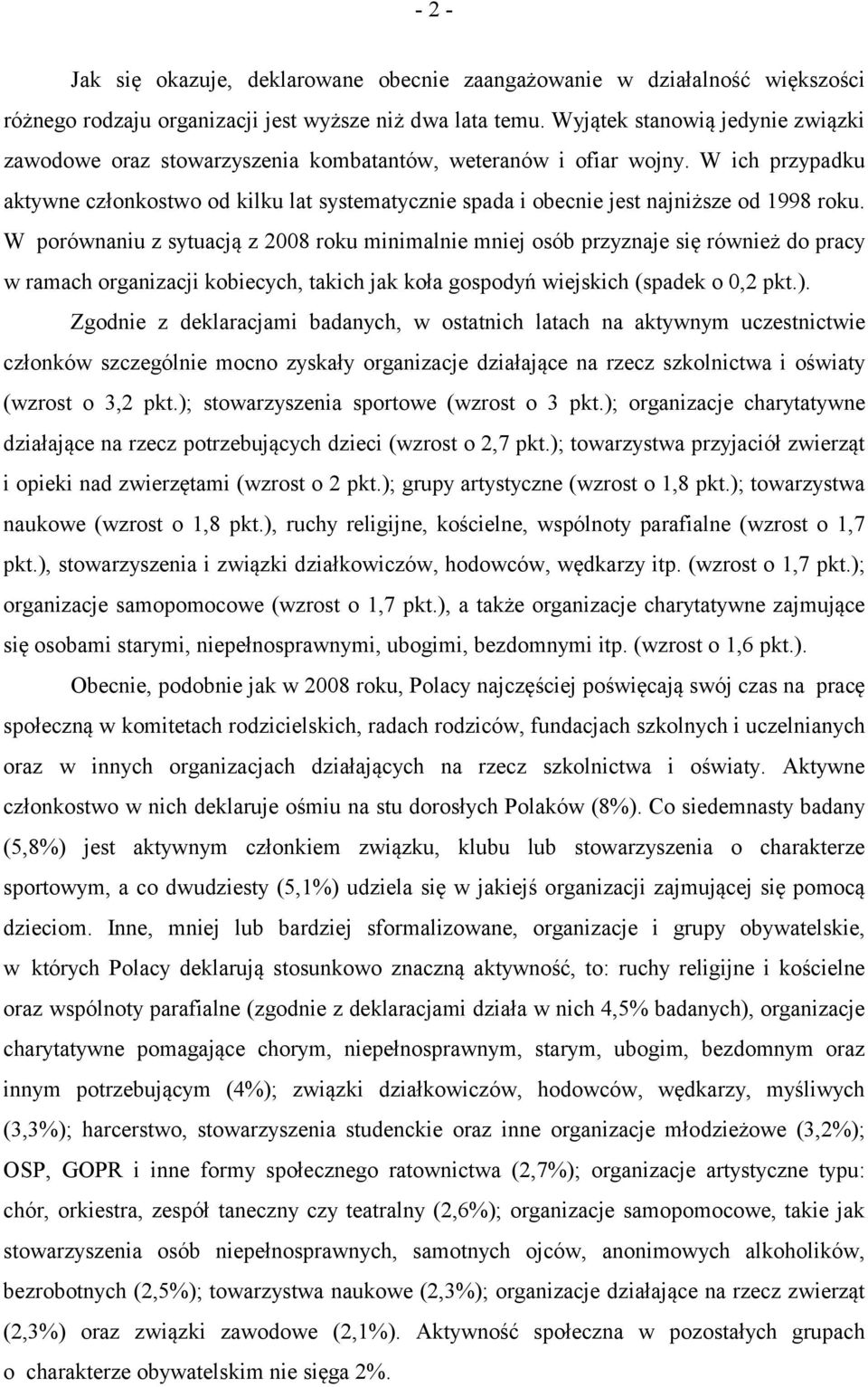 W ich przypadku aktywne członkostwo od kilku lat systematycznie spada i obecnie jest najniższe od 1998 roku.