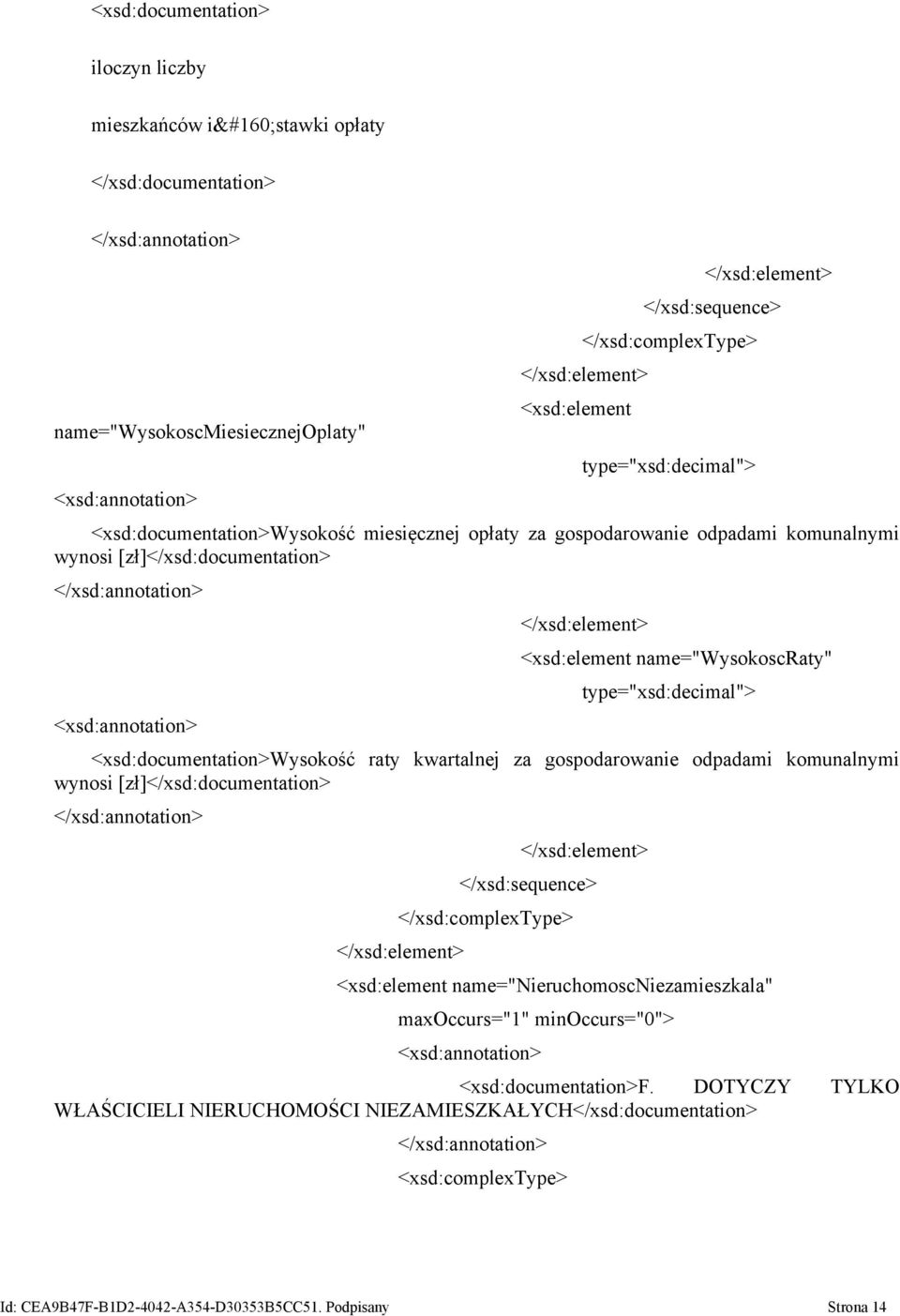 kwartalnej za gospodarowanie odpadami komunalnymi wynosi [zł] name="nieruchomoscniezamieszkala" maxoccurs="1"