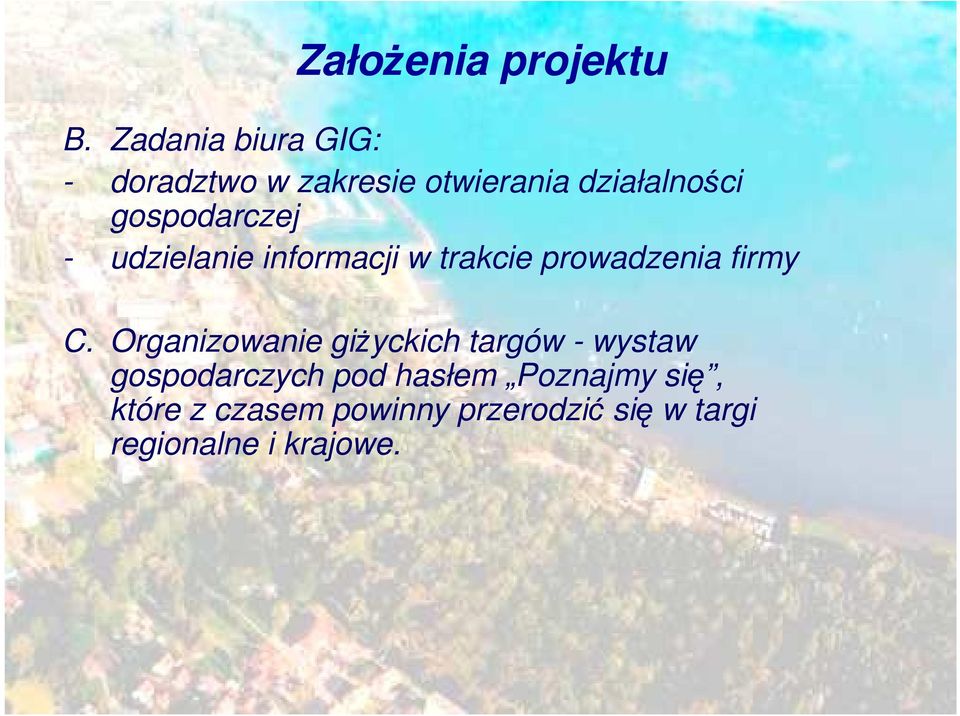 gospodarczej - udzielanie informacji w trakcie prowadzenia firmy C.