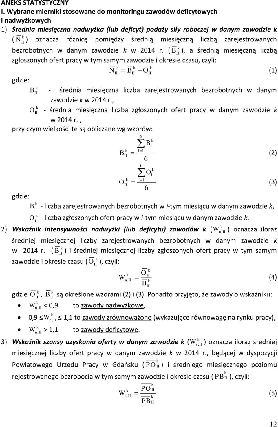 miesięczną liczbą zarejestrowanych bezrobotnych w danym zawodzie w 2014 r.