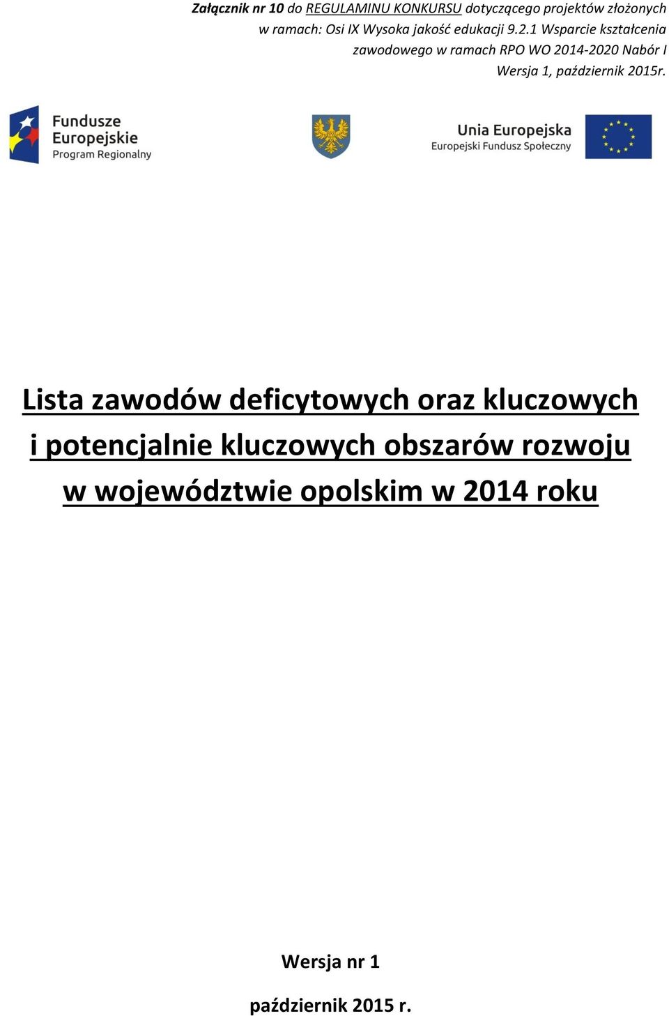 obszarów rozwoju w województwie