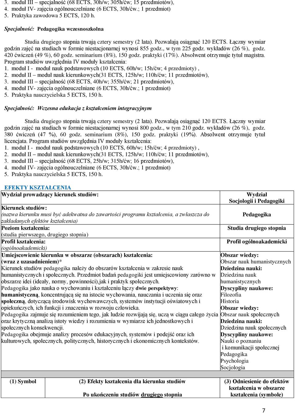 Łączny wymiar godzin zajęć na studiach w formie niestacjonarnej wynosi 855 godz., w tym 225 godz. wykładów (26 %), godz. 420 ćwiczeń (49 %), 60 godz. seminarium (8%), 150 godz. praktyki (17%).