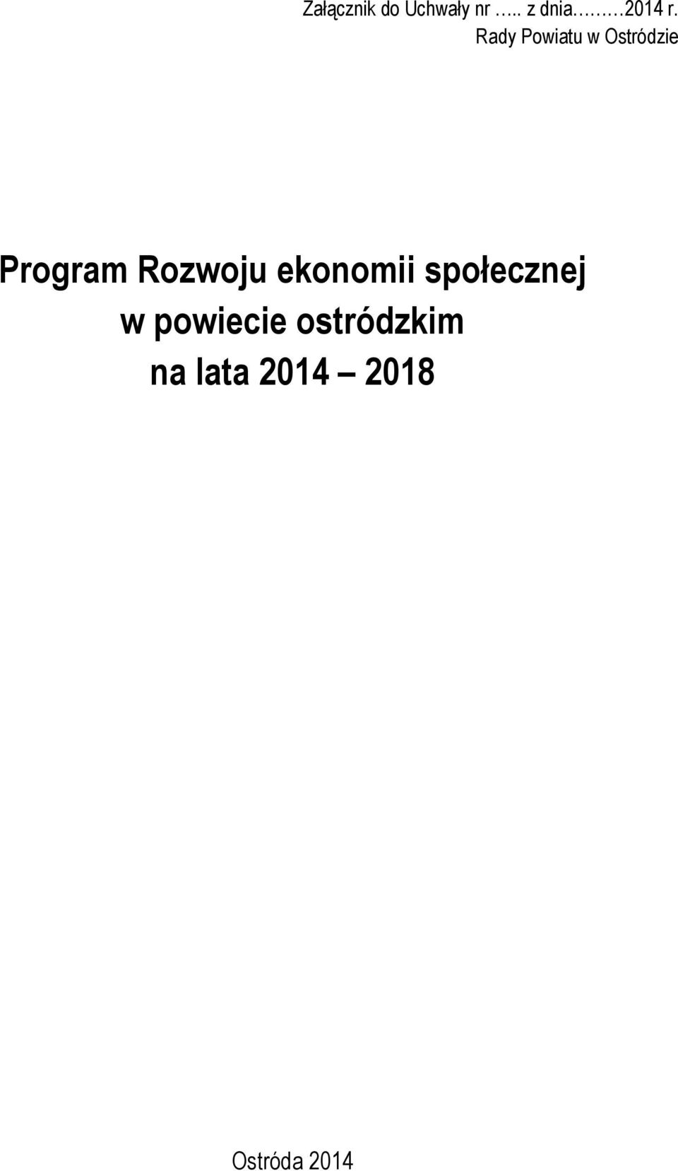 Rady Powiatu w Ostródzie Program