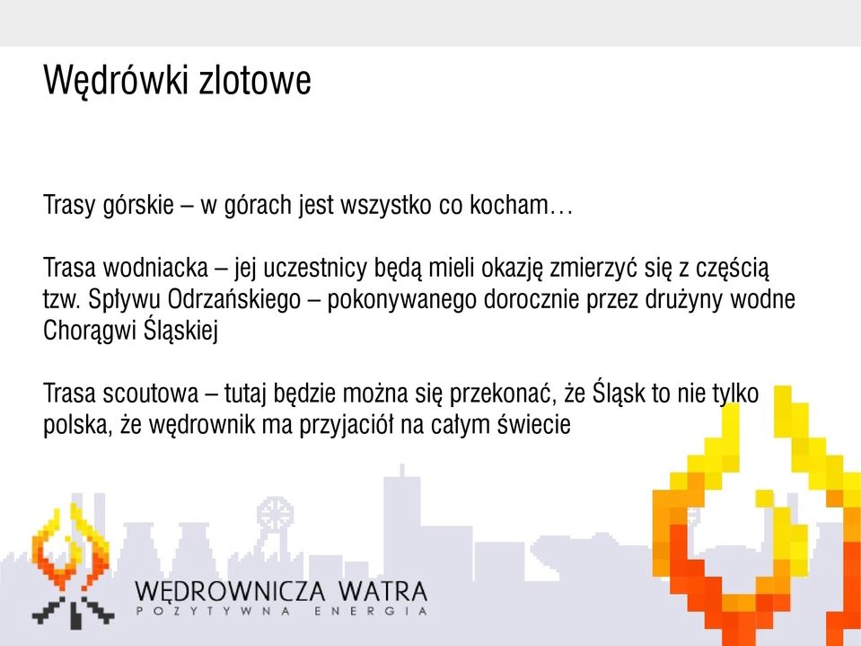 Spływu Odrzańskiego pokonywanego dorocznie przez drużyny wodne Chorągwi Śląskiej