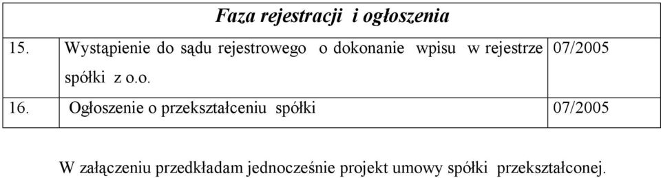 rejestrze 07/2005 spółki z o.o. 16.