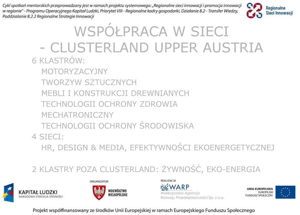 ZDROWIA MECHATRONICZNY TECHNOLOGII OCHRONY ŚRODOWISKA 4 SIECI: HR, DESIGN &