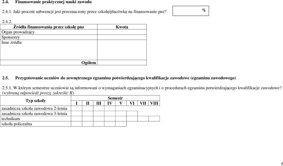 W którym semestrze uczniowie s informowani o wymaganiach egzaminacyjnych i o procedurach egzaminu potwierdzajcego kwalifikacje zawodowe?