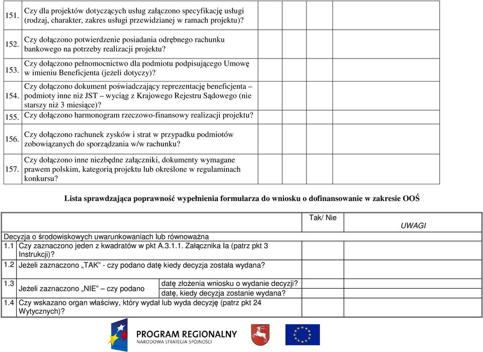 Czy dołączono pełnomocnictwo dla podmiotu podpisującego Umowę w imieniu Beneficjenta (jeŝeli dotyczy)?