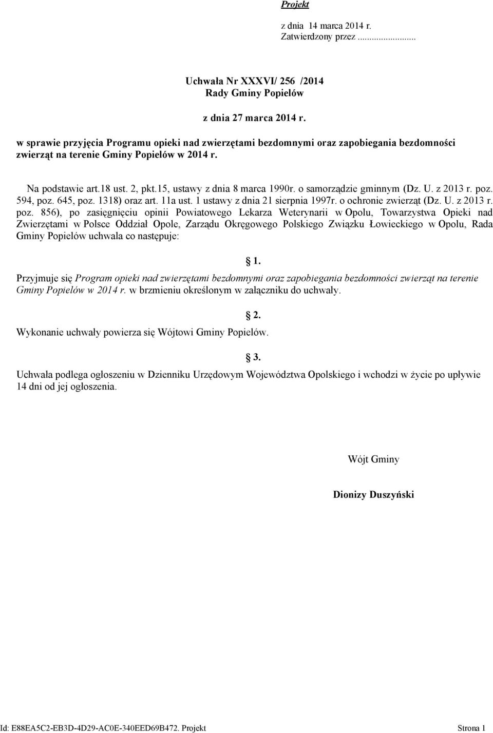 15, ustawy z dnia 8 marca 1990r. o samorządzie gminnym (Dz. U. z 2013 r. poz.