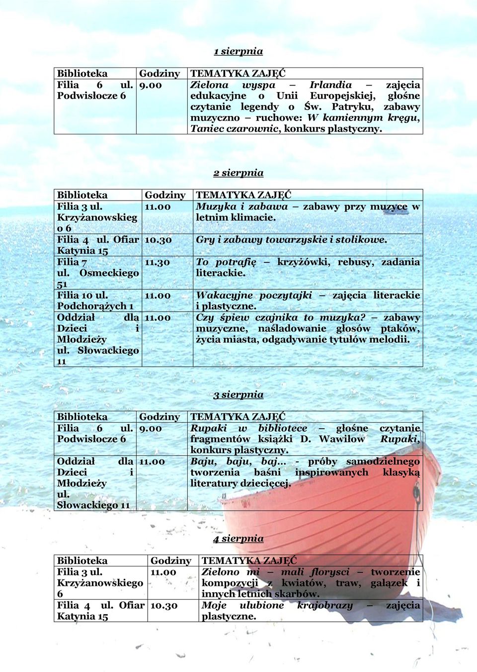 30 To potrafę krzyżówk, rebusy, zadana lteracke..00 Wakacyjne poczytajk zajęca lteracke plastyczne..00 Czy śpew czajnka to muzyka?