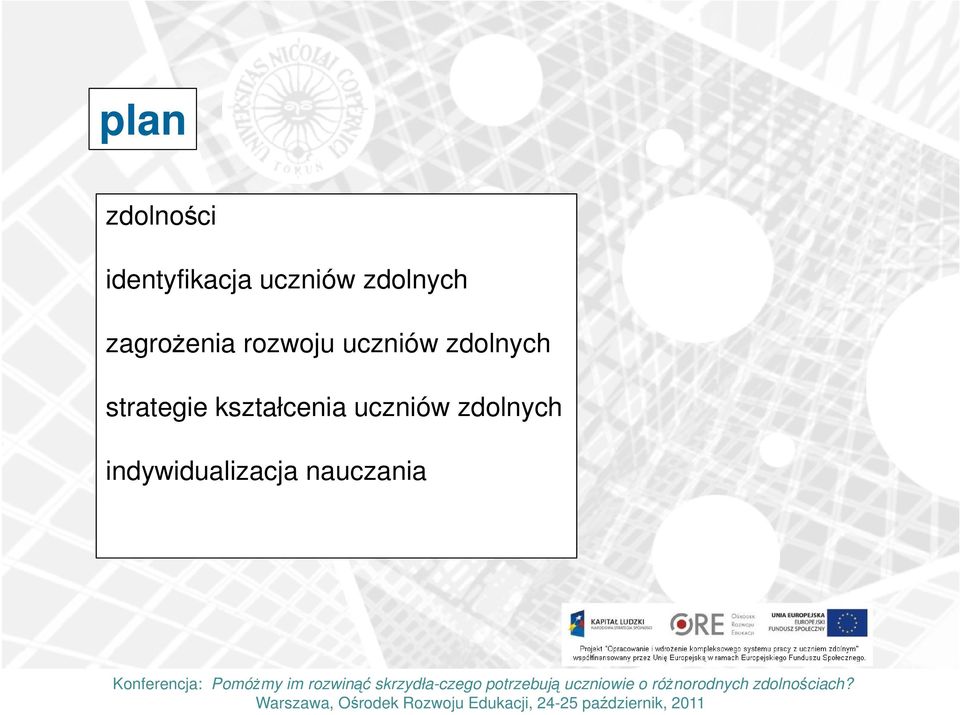 zdolnych strategie kształcenia