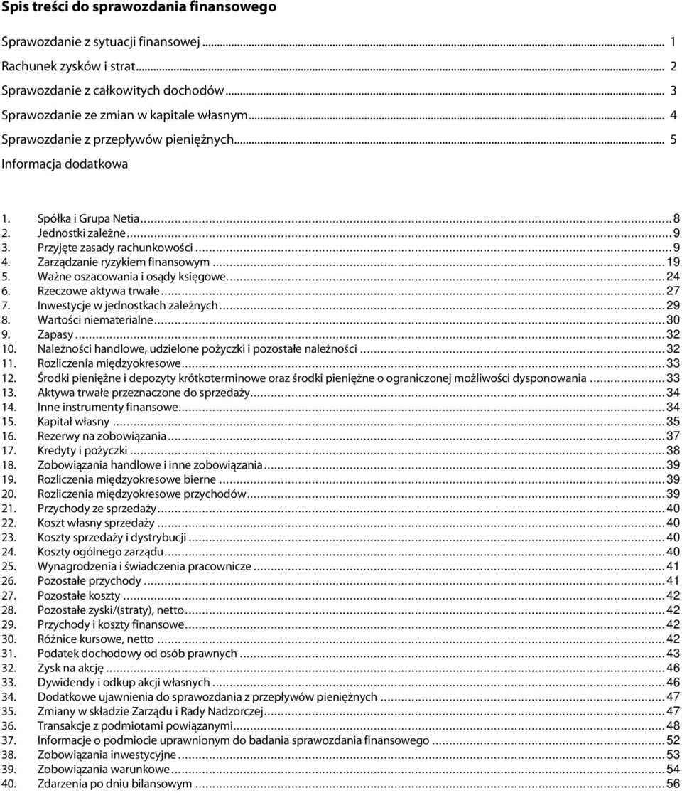 .. 19 5. Ważne oszacowania i osądy księgowe... 24 6. Rzeczowe aktywa trwałe... 27 7. Inwestycje w jednostkach zależnych... 29 8. Wartości niematerialne... 30 9. Zapasy... 32 10.