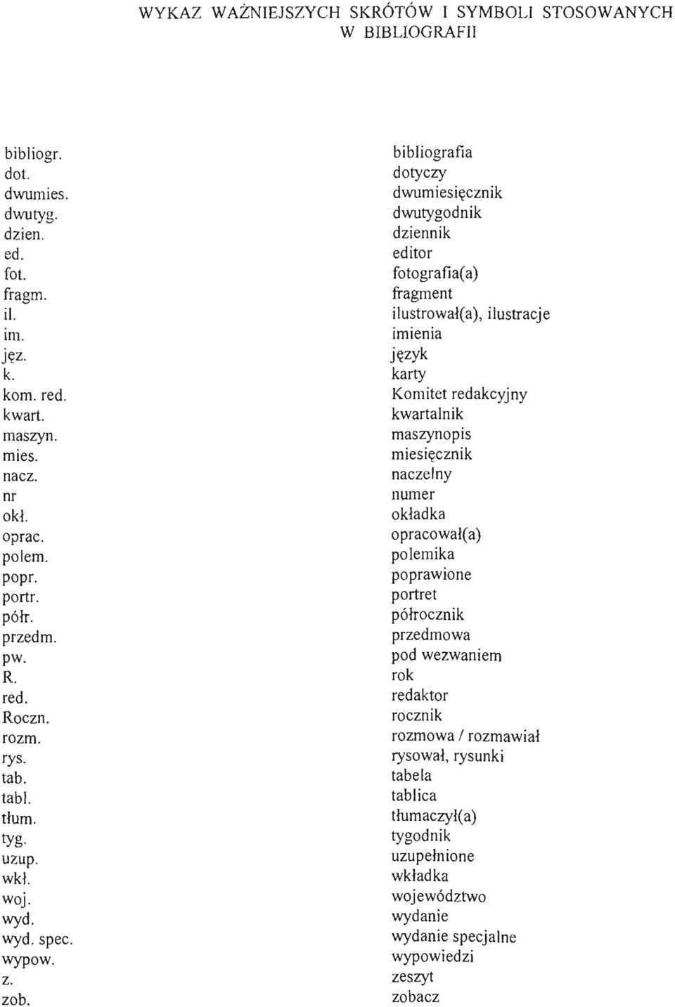 bibliografia dotyczy dwumiesięcznik dwutygodnik dziennik editor fotografia(a) fragment ilustrował( a), ilustracje imienia język karty Komitet redakcyjny kwartalnik maszynopis miesięcznik naczelny