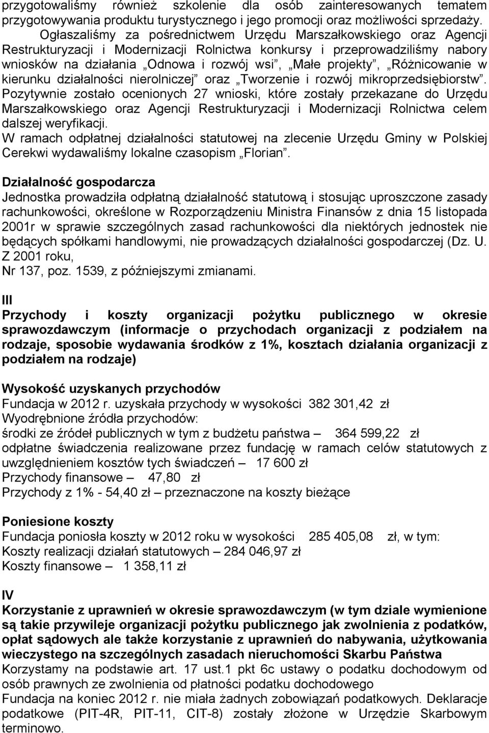 projekty, Różnicowanie w kierunku działalności nierolniczej oraz Tworzenie i rozwój mikroprzedsiębiorstw.