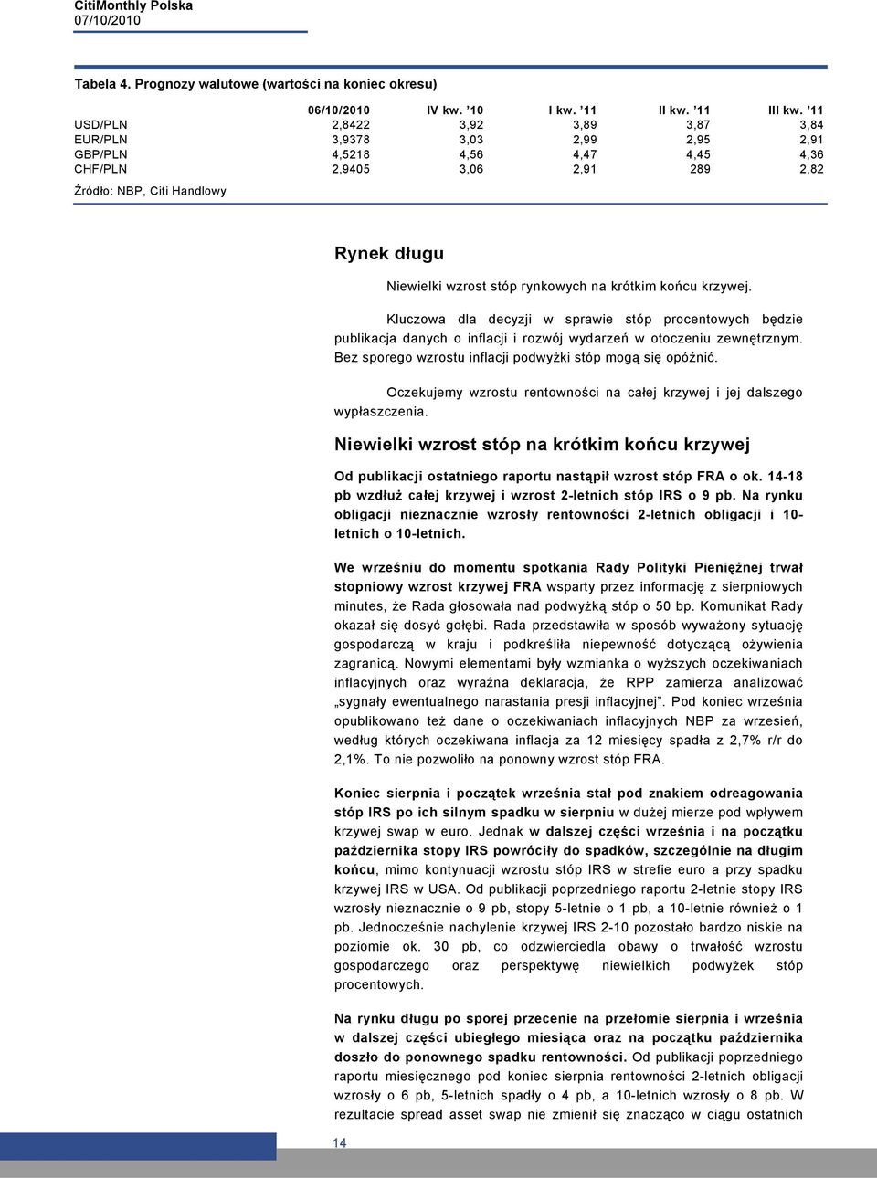 stóp rynkowych na krótkim końcu krzywej. Kluczowa dla decyzji w sprawie stóp procentowych będzie publikacja danych o inflacji i rozwój wydarzeń w otoczeniu zewnętrznym.