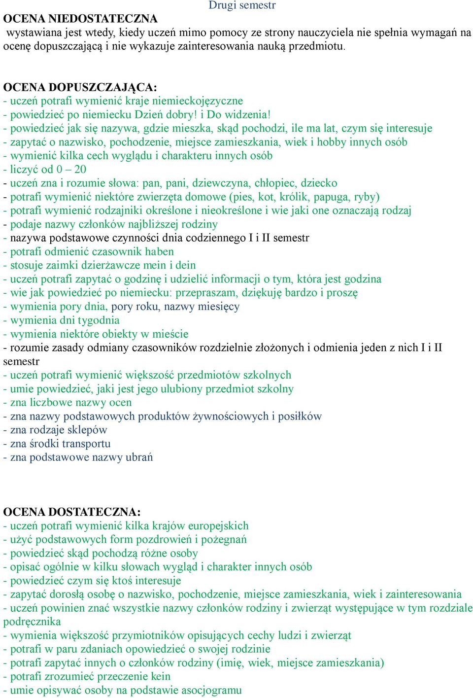 - powiedzieć jak się nazywa, gdzie mieszka, skąd pochodzi, ile ma lat, czym się interesuje - zapytać o nazwisko, pochodzenie, miejsce zamieszkania, wiek i hobby innych osób - wymienić kilka cech