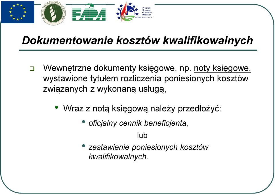 kosztów związanych z wykonaną usługą, Wraz z notą księgową