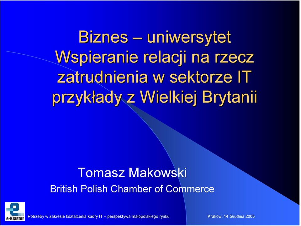 przykłady z Wielkiej Brytanii Tomasz