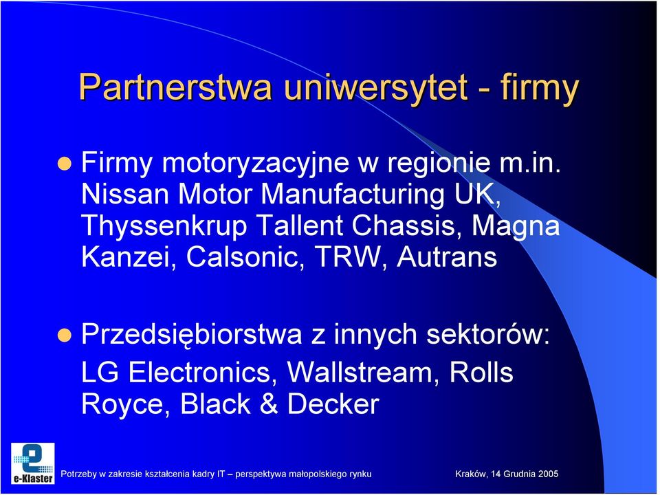 Magna Kanzei, Calsonic, TRW, Autrans Przedsiębiorstwa z innych