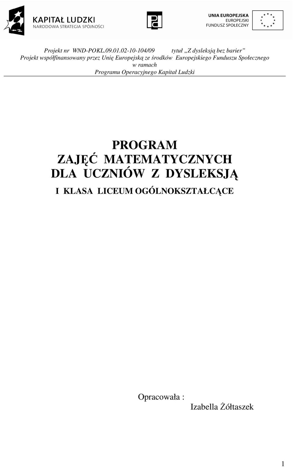 KLASA LICEUM OGÓLNOKSZTAŁCĄCE