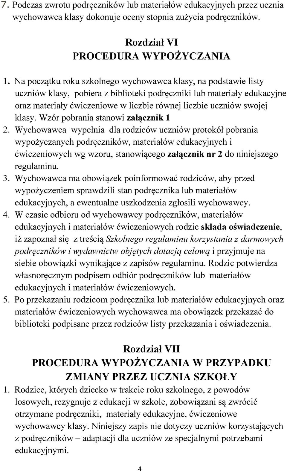 swojej klasy. Wzór pobrania stanowi załącznik 1 2.