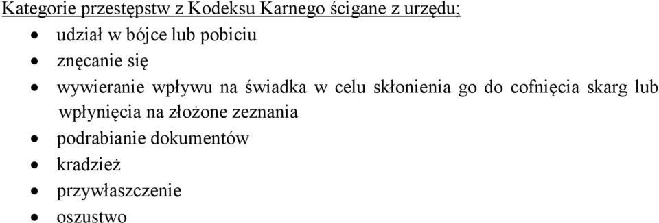 celu skłonienia go do cofnięcia skarg lub wpłynięcia na złożone