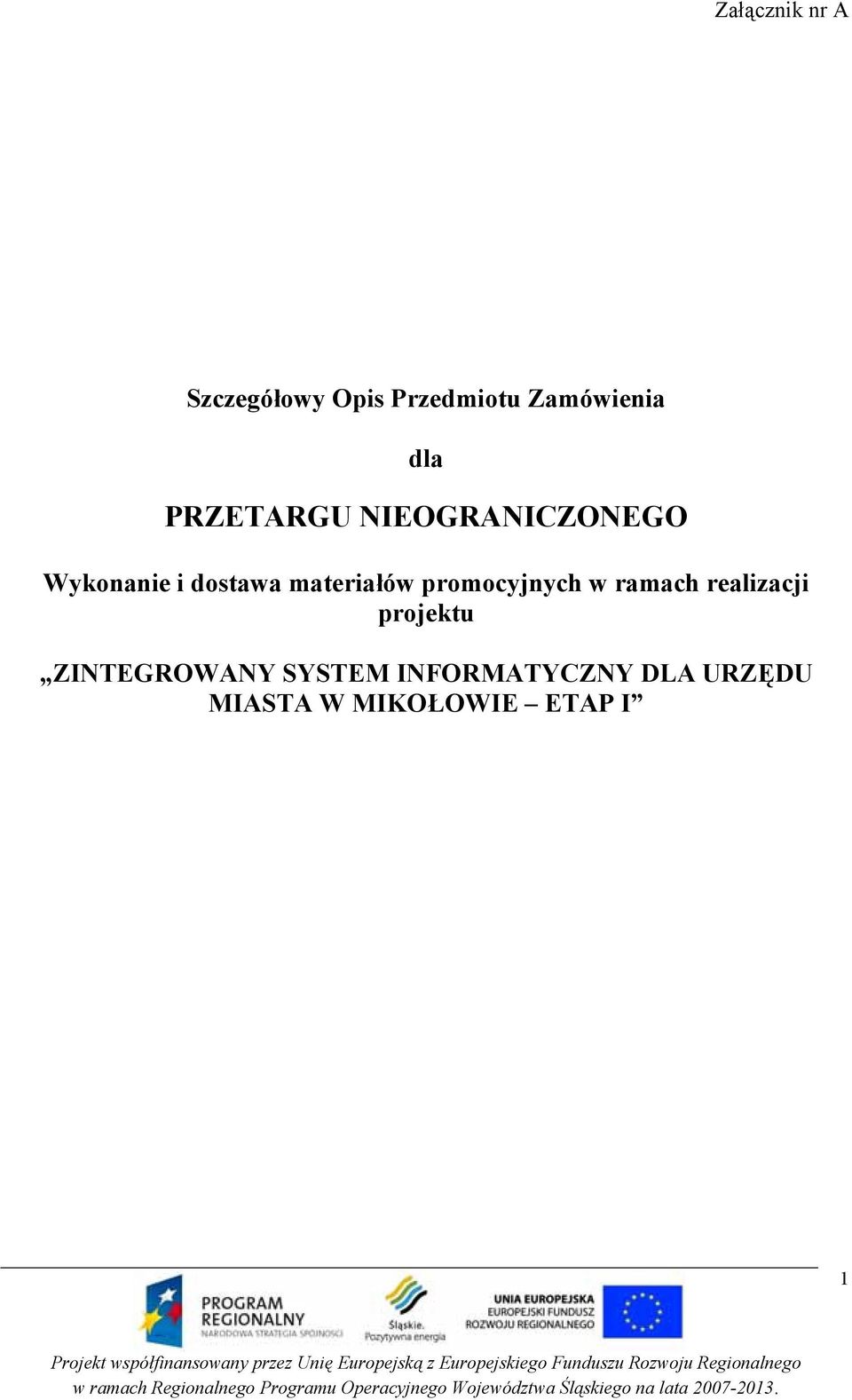 promocyjnych w ramach realizacji projektu ZINTEGROWANY