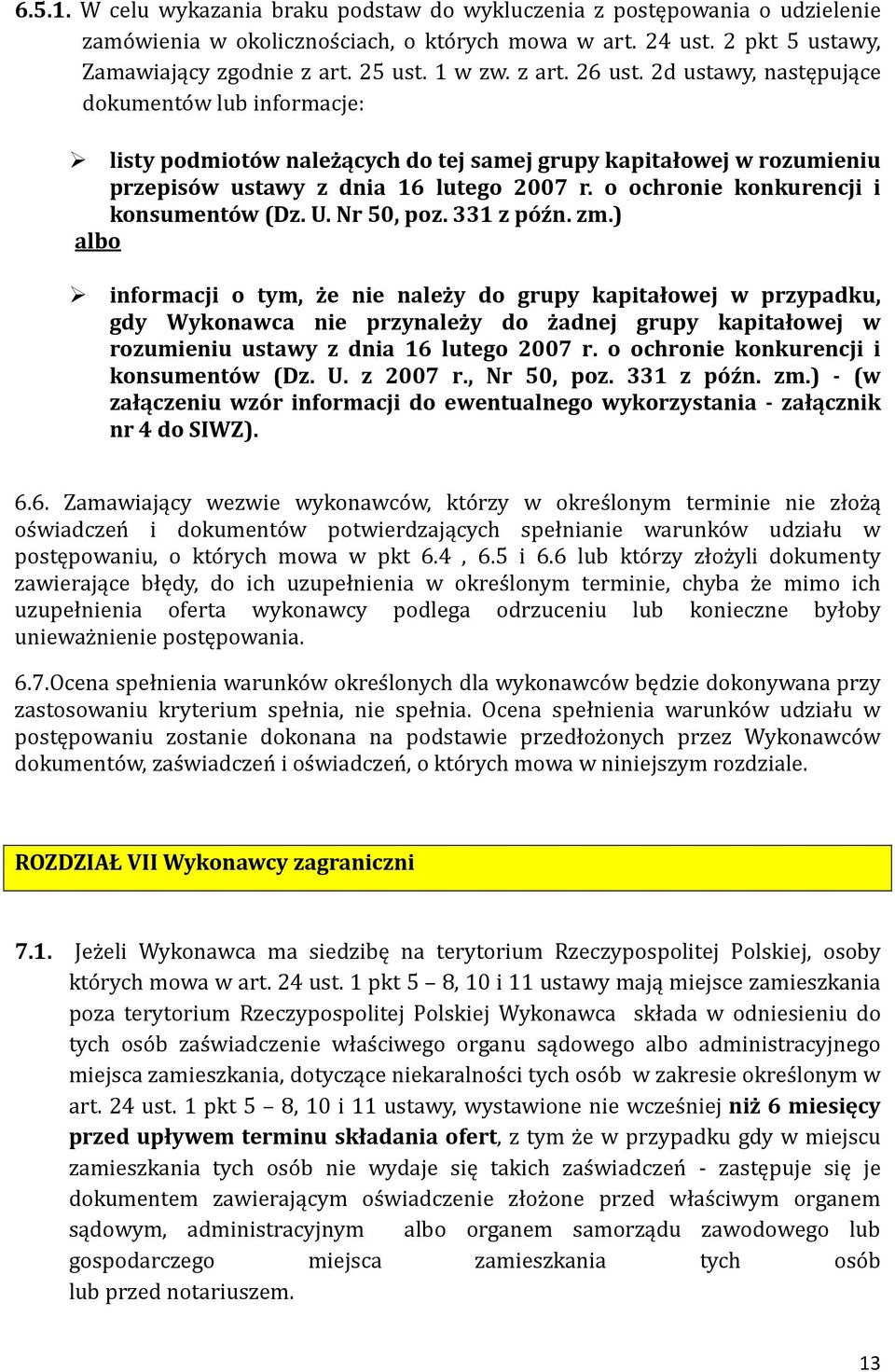 o ochronie konkurencji i konsumentów (Dz. U. Nr 50, poz. 331 z późn. zm.