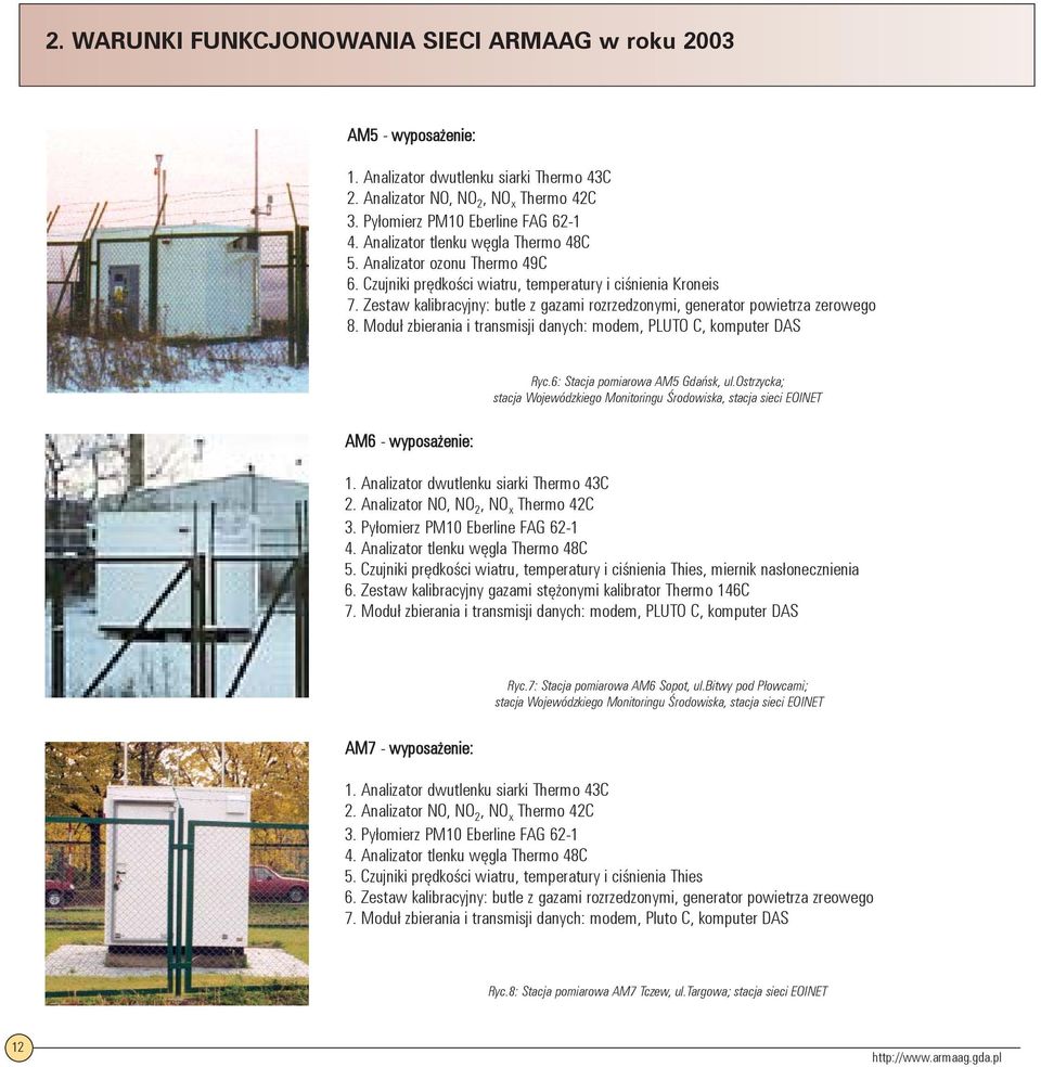 Moduł zbierania i transmisji danych: modem, PLUTO C, komputer DAS Ryc.6: Stacja pomiarowa AM5 Gdańsk, ul.
