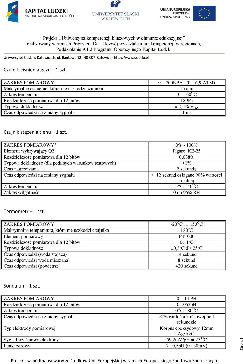 * 0% - 100% Element wykrywający O2 Figaro, KE-25 0,038% Typowa dokładność (dla podanych warunków testowych) ±1% Czas nagrzewania 2 sekundy Czas odpowiedzi na zmiany sygnału < 12 sekund osiągane 90%