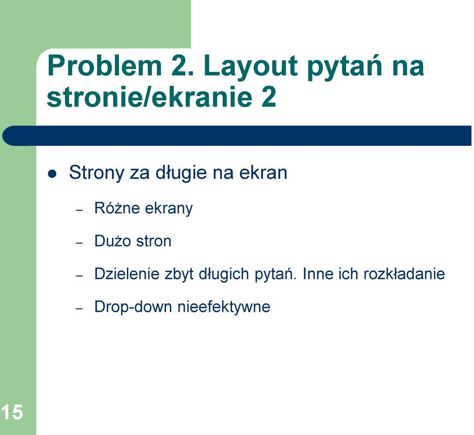 za długie na ekran Różne ekrany Dużo stron